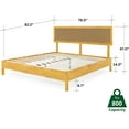 thumbnail image 3 of King Size | Nipe 79x82x14in Deluxe Bed Frame with Adjustable Headboard, Bohemian Unique Style, Pine Wood, Natural, 3 of 7