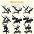 thumbnail image 2 of Foldable Twin Baby Double Stroller with Large Storage Basket and Canopy,Lightweight Travel Stroller Infant Pushchair，Grey, 2 of 6