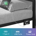 thumbnail image 6 of Chuangshuo Guard Queen Size Bed Frame with LED Storage Headboard Shelf, Noise-Free, Metal Platform Bed, Black, 6 of 7