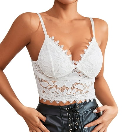2DXuixsh Beach Tops for Women with Sayings Women Clothes Rimless Bralette Push Up Sticky Bras Vest Sleeveless Backless Halter Crop Top Club Vintage Bra Vest 9 10 White M