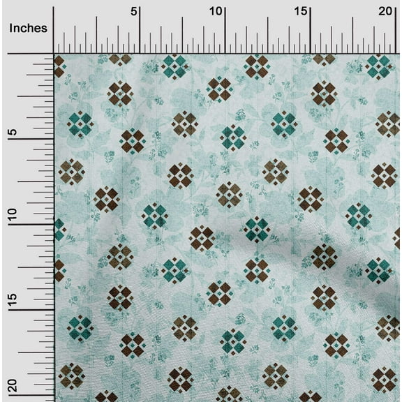 oneOone Cotton Jersey Sky Blue Fabric Geometric Sewing Material Print Fabric By The Yard 58 Inch Wide