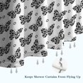 thumbnail image 6 of White Butterfly Black Dot Pattern Shower Curtain 36"x72" ,Bathroom Decorative Shower Curtains Set with 12 Hooks,Modern Waterproof Washable Shower Curtain, 6 of 6