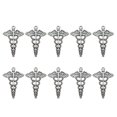 thumbnail image 4 of EeaseMX 10 piezas de aleación retro con forma de caduceo, colgantes, dijes, accesorio para hacer joyas de bricolaje, para collar, pulsera (plata antigua), 4 of 7