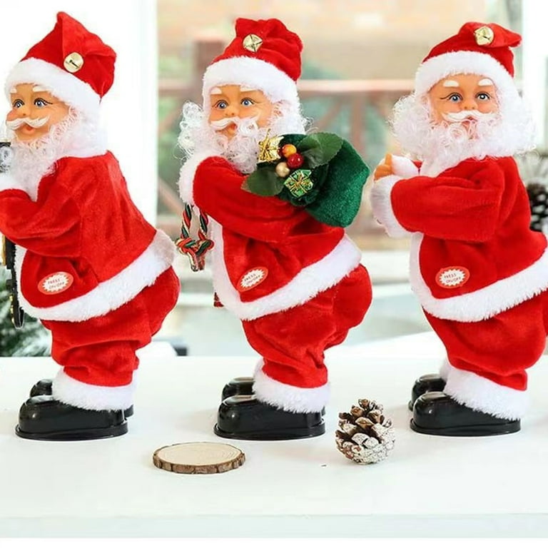CSCHome Christmas Gift Toys for Toddler Funny Xmas Plush Wiggle Hip Santa Claus Electric Toy Best Gift for Kids