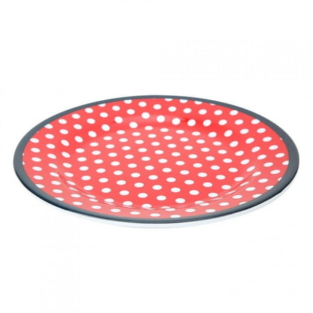 

22mm Dinner Plate Temperature Resistant Dish Tableware Kitchen Plate For Hotel Home Kitchen Restaurant Red Dot
