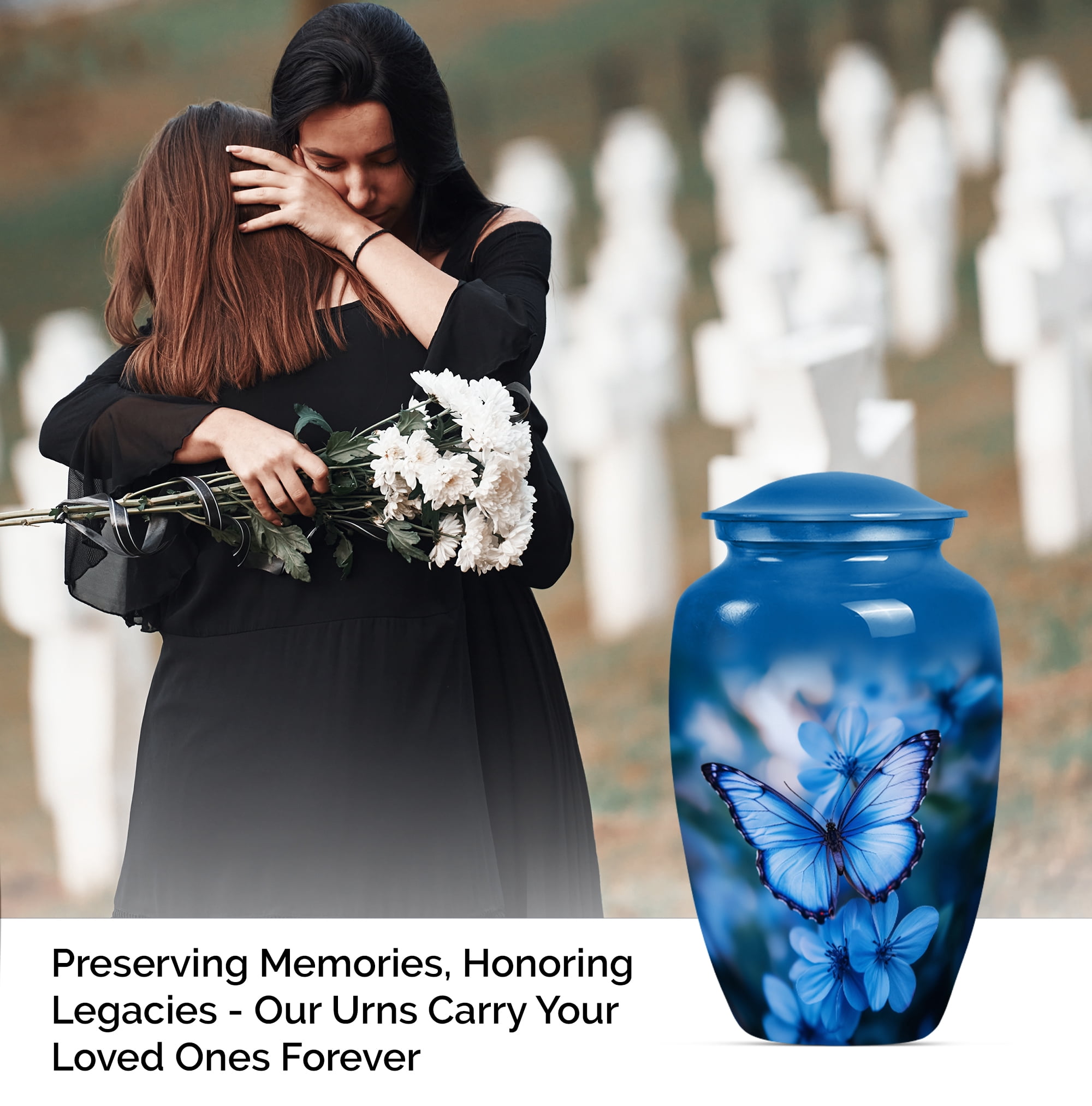 Butterfly Cremation Urns for Human Ashes, Urn for Ashes for Women, Urns for Human Ashes Adult Man, Large Urn for Ashes Adult Female (Size - 10inch)