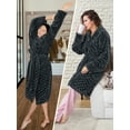 thumbnail image 6 of PAVILIA Dark Gray Short Robes for Women, Plush Soft Womens Bathrobe Lightweight, Fluffy Fuzzy Cozy Women’s Bath Robe Knee Length, Shower Spa House Kimono Robe, S/M, 6 of 8