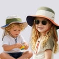 thumbnail image 5 of IVEYRTF Kids Sun Hat with Neck Flap Color Block Breathable Mesh UV Protection Adjustable for Boys Girls 2-8 Years Outdoor Bucket Hat, 5 of 8