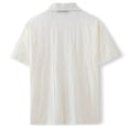 thumbnail image 4 of Domuza Lace Shirt for Men Floral Hollow Out See Through Casual Short Sleeve Button Down Hawaiian Vacation Shirts Summer Beach Beige 2XL, 4 of 5