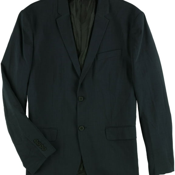 Kenneth Cole Mens Solid Two Button Blazer Jacket, Blue, X-Large (Regular)