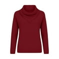 thumbnail image 5 of Yigetop Chandail à Col Roulé pour Femmes, Chandail à Col Roulé Surdimensionné pour Femmes, Mode Automne Hiver, Chandail à Col Roulé à Manches Longues Tendance, Chandails d'Hiver pour Femmes Rouge m, 5 of 5