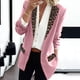 thumbnail image 4 of Gibobby Blazer de mujer casual Blazer de manga larga para mujer con un botón color sólido para negocios delgado y de gran tamaño(Rosa,G), 4 of 4