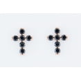 thumbnail image 3 of Dazzlingrock Collection Round Black Diamond Mini Cross Pushback Stud Earrings for Women (0.35 ctw, Color Black, Clarity Opaque) in 14K Rose Gold, 3 of 6