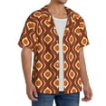 thumbnail image 2 of Uemuo 70's Retro Pattern Cotton Linen Short Sleeve Shirts,Casual Lightweight Button Down Shirts,Vacation Beach Summer Tops-, 2 of 7