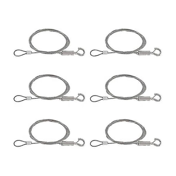 Hanging Rope Wire 6 Pcs Heavy Duty Stainless Steel Wire Rope, 2m Adjustable Picture ...