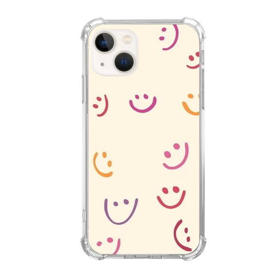 Funny Smiley Face Case for iPhone 13 Mini,Aesthetic Art Design TPU Shock-proof Cover Case
