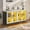 White&Grey, variant on VANACC Sideboard Buffet Cabinet with Storage, Modern Wood Glass-Buffet Cabinet with LED Light Brown