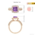 thumbnail image 4 of ANGARA Natural 1.35 Ct. Amethyst with Diamond Halo Ring in 14K Rose Gold for Women (Ring Size: 9.5), 4 of 8