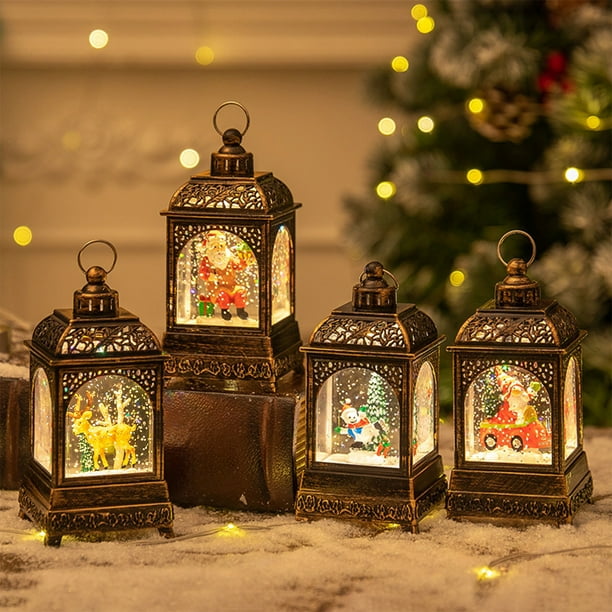 Farolillos Navideños Decorativos, Luz Nocturna, Faroles Navideños, Lámpara de Escritorio, Farol de Agua Iluminado, Decoración Del Hogar, Farolillos, Suministros para Fiestas Navideñas, 50 Ml