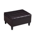 thumbnail image 5 of Storage Ottoman, Lift Top Bed Bench Oversize Cocktail Footrest Stool in Upholstered Faux Leather, Large Square Coffee Table for Living Room Bedroom, 33.86"L x 26"W x 18.1"H, Dark Brown, 5 of 7