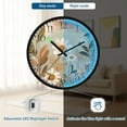 thumbnail image 5 of Voice Activated Clock with Glow Light 12 Inch Large Silent Wall Clock Battery Operated for Home Decor Vintage Flowers, 5 of 8