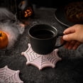thumbnail image 5 of 4 Pack 4 Inch Gothic Halloween Drink Coasters, Gothic Decor for Dark Whimsical Spaces, Halloween Themed Table Accessories, Party Decorations for Halloween Gatherings, Solid Wood, 5 of 6