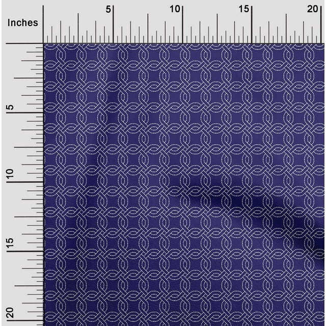 oneOone Polyester Lycra Fabric Shapes Geometric Sashiko Print Sewing Fabric BTY 56 Inch Wide