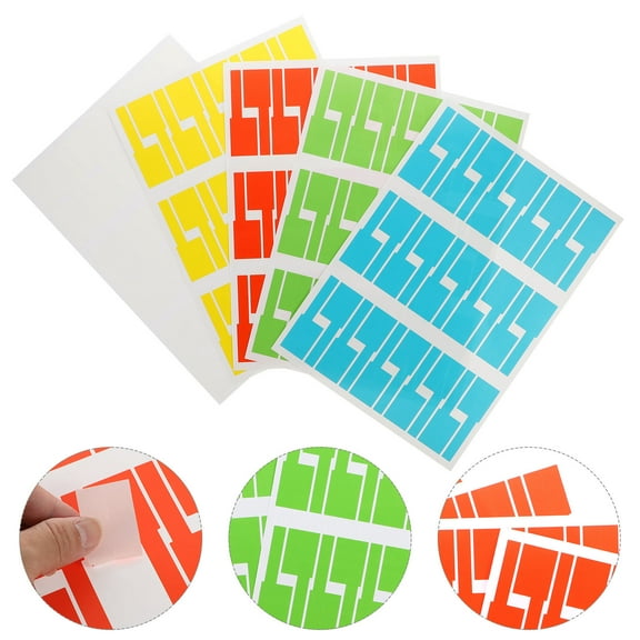 IFANLANDOR Cable Label Stickers 600Pcs for Electronics Rectangular Yellow White Red Blue .8x8.3x0.04in