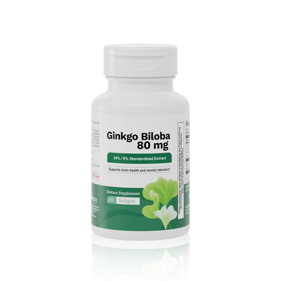 BEN'FIT Ginkgo Biloba 80 mg Brain Health Memory Support 60 Count