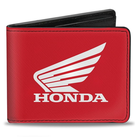 Honda Motorsports Wallet, Bifold, Honda Motorcycle Red White, Vegan Leather