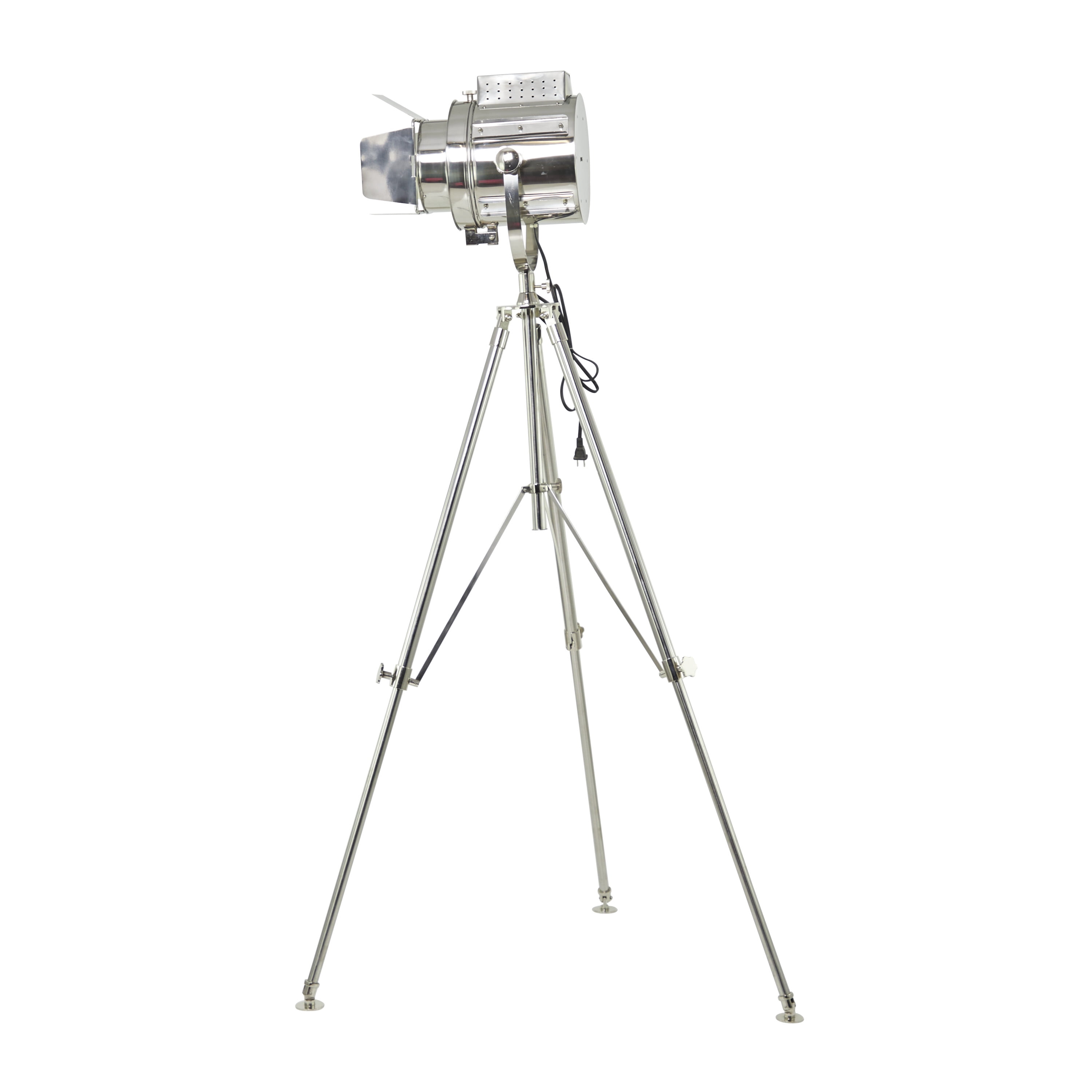 DecMode 64" Silver Floor Lamp with Silver Metal Shade