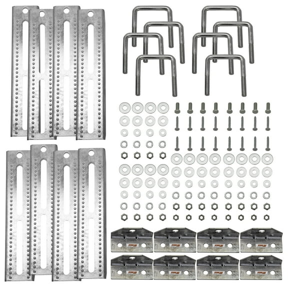 Extreme Max 3006.7075 12" Galvanized Swivel-Top Bunk Bracket with Hardware for 2" x 3" Trailer - 4-Pack