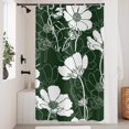 thumbnail image 2 of Green Floral Shower Curtain, Abstract Aesthetic Flower Botanical Sketch Print Bathroom Curtain for Bathtub Home Decor Waterproof Fabric Machine Washable with 12 Hooks, 2 of 6