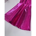 thumbnail image 7 of Linjinx Kids Girls Boys Shiny Metallic Ruffle Flared Bell Bottoms Pants Performance Yoga Dance Hot Pink 16, 7 of 7