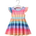 thumbnail image 1 of Girls Rainbow Dress Summer Princess Dress Colorful Onepiece DressesColorful Onepiece Dresses, 1 of 8