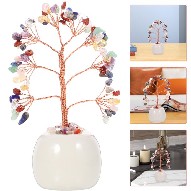 unbranded De Árbol De Cristal Multicolor Para Escritorio Con Material Duradero Adorno Para Hogar Y Oficina