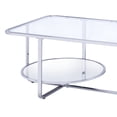 thumbnail image 4 of Contemporary Coffee Table with Round Bottom Shelf, Silver and Clear, 4 of 4