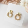 thumbnail image 3 of Pendientes Retro de Metal dorado para mujer, aretes pequeños circulares múltiples, joyería coreana, pendientes para fiesta y boda, regalo de joyería, 3 of 3
