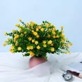 thumbnail image 3 of Artificial Flowers, Fake Outdoor UV Resistant Plants Faux Plastic Greenery Shrubs Indoor Outside Hanging Planter Home Kitchen Office Wedding, Garden Decor（Yellow）, 3 of 5