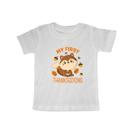 

Inktastic My 1st Thanksgiving with Squirrel and Acorns Gift Baby Boy or Baby Girl T-Shirt