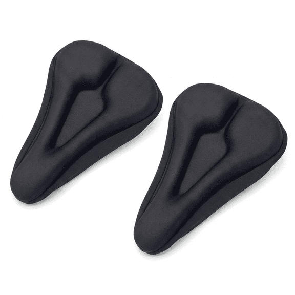 ROSEXIXI Bicycle Saddle Covers 2Packs Foam Padded Cycling Pad Ergonomic Triangle Grooved Bike Seat Soft Road Bicycle Cover For Biking Mountain Bike Seat Outdoor Riding Comfort