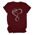 thumbnail image 2 of POTETI Women's Blouses Red Crewneck Printed Short Sleeve T-shirt Casual Loose Shirt Tops, 2 of 3