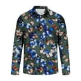 thumbnail image 6 of Donemore Men's Turn-Down Collar Button-Up Long Sleeve Shirt with Butterfly Print Casual Business Casualwear Stylish Modern Trendy Versatile Men's Clothing, 6 of 6