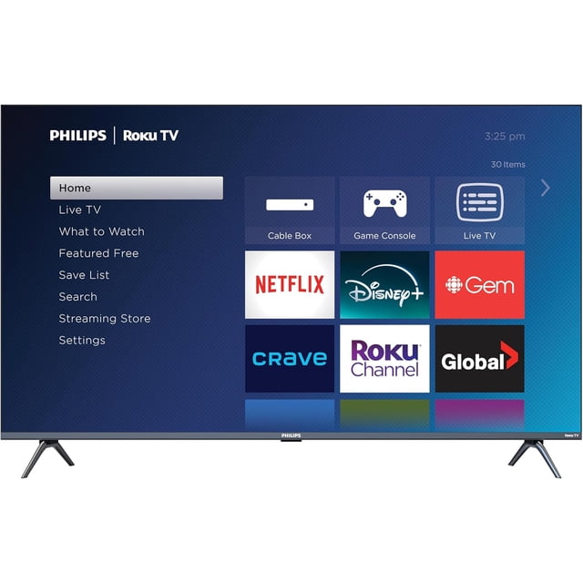 Philips Roku TV 43 Inch Frameless 4K Ultra HD Smart TV Dolby Atmos Voice Assistant 43PUL5924/F6 - Open Box