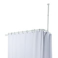 thumbnail image 5 of Utopia Alley Rustproof Wall Mounted Aluminum Hoop Shower Rod With Ceiling Support for Clawfoot Tub, 45.7 Inch Size by 22 Inch, White + White Shower Curtain 180x70 inch, 5 of 10