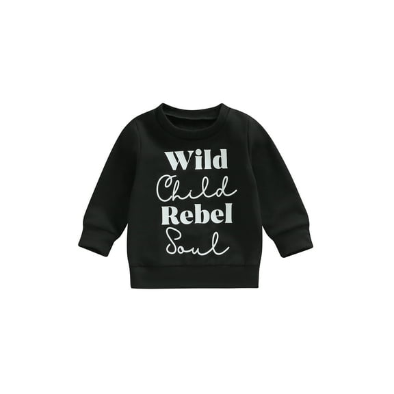 Bagilaanoe Toddler Baby Girl Boy Casual Sweatshirt Long Sleeve Letter Print Pullover 6M 12M 18M 24M 3T 4T Kids Fall Loose Tee Tops