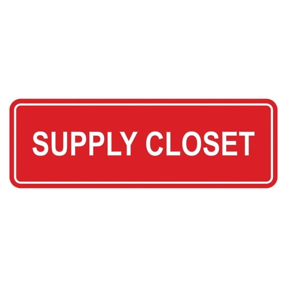 Signs ByLITA Standard Supply Closet Wall or Door Sign | Office Storage Signage (Red) - Large