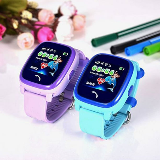 Reloj inteligente con telefono GPS para ninos IP67 Rastreador de ubicacion de llamadas a prueba de agua Pulsera con reloj de pulsera antiperdida para ninos Azul Inevent DZ4838 01B Walmart en linea