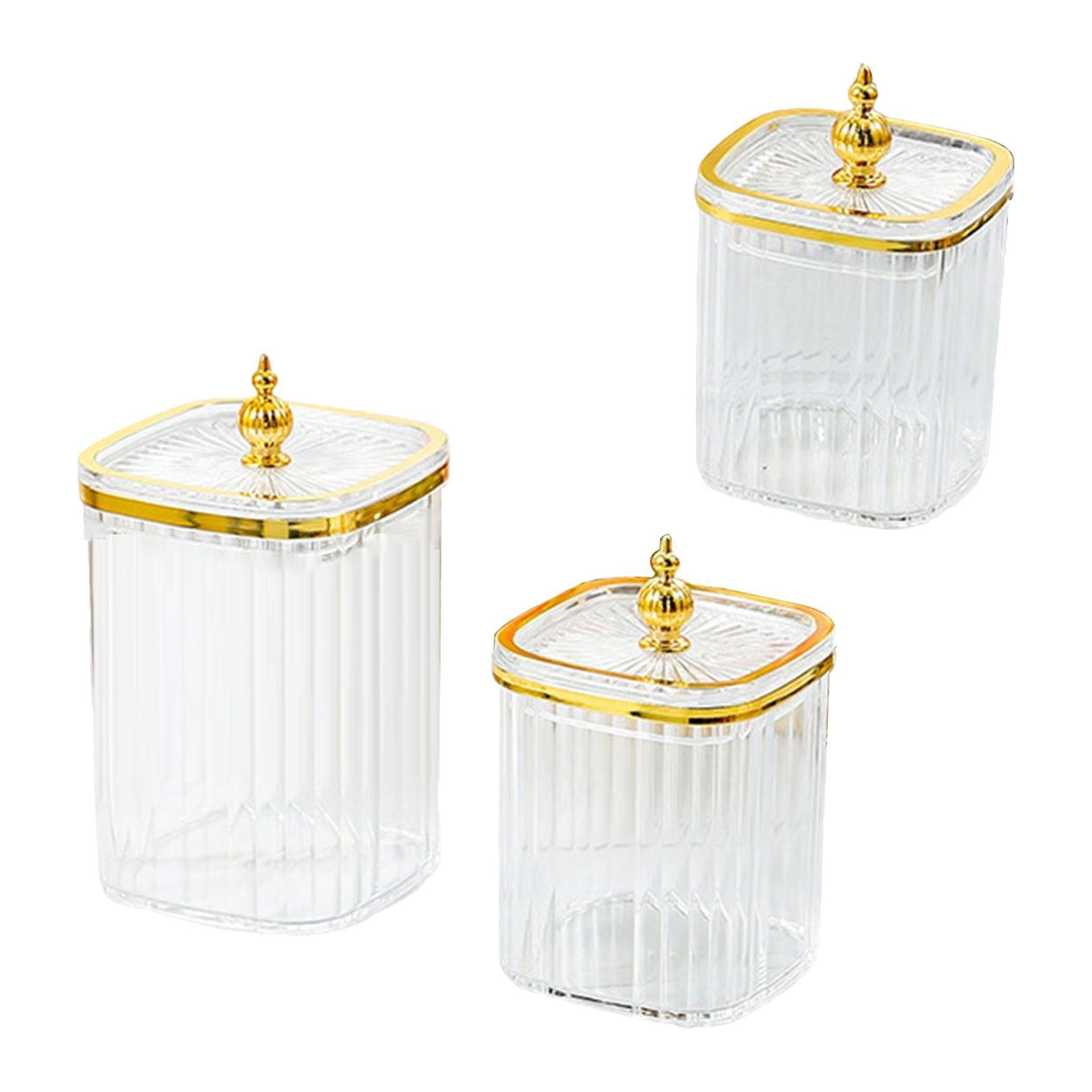 Baoblaze 3 Pieces Airtight Food Storage Container Grain Jar for Kitchen Wedding Candy Clear Bead