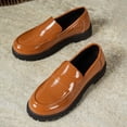 thumbnail image 4 of Xucatan Women's Fashionable Patent Leather Loafers with Chunky Thick Sole, Round Toe Slip-On Low Heel Shoes with Cushioned Insole, Non-Slip Textured Outsole Comfortable Flats Gift, 4 of 8